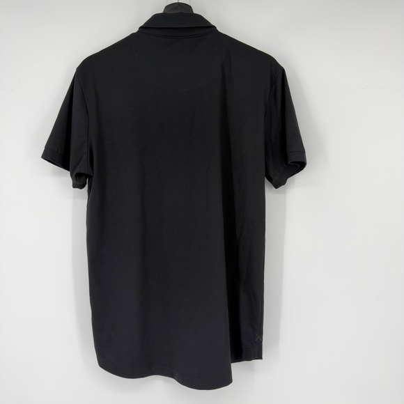 CUTS Clothing Mens Black Curve-Hem Polo Shirt PYCA Pro L1034 Short Sleeve Large - Picture 3 of 7